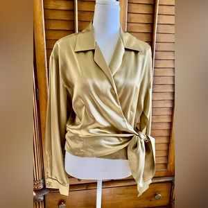 Gold wrap around shirt